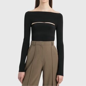 NWOT Dion Lee Sleek Black Crop Top Size S/M